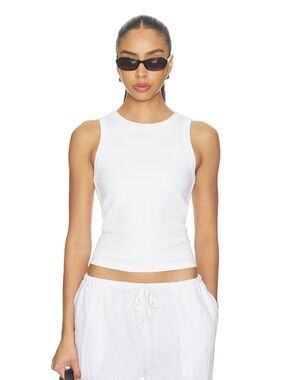 Perfectwhitetee Daphne Structured Rib High Neck Tank